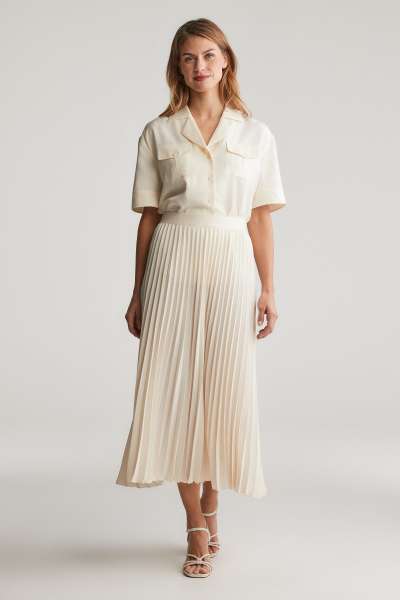 SZOKNYA GANT PLEATED SKIRT CREAM