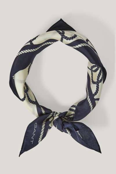 SÁL GANT ROPE PRINT SILK SCARF CREAM