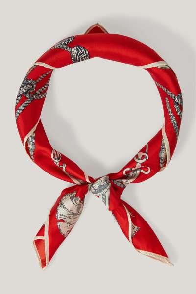 SÁL GANT SAILING PRINT SILK SCARF ORANGE RED