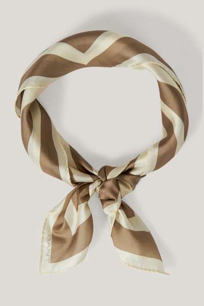 SÁL GANT STRIPE PRINT SILK SCARF DRY SAND