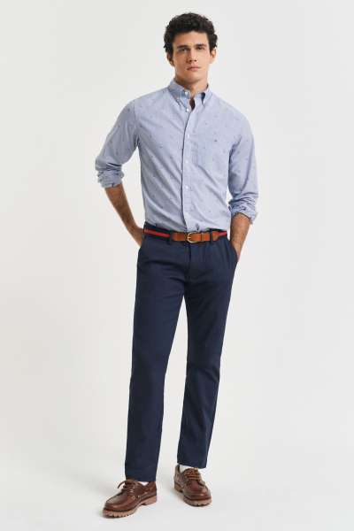 NADRÁG GANT SLIM SPORTS CHINOS EVENING BLUE