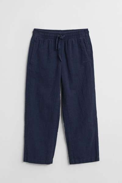 NADRÁG GANT COTTON LINEN PANTS MARINE