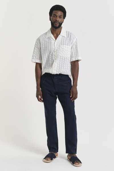 NADRÁG GANT RELAXED LINEN DS PANTS EVENING BLUE
