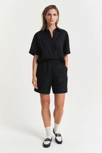 RÖVIDNADRÁG GANT REL LINEN BLEND PULL ON SHORTS BLACK