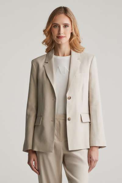 ZAKÓ GANT SLIM STRETCH LINEN BLAZER SOFT OAT