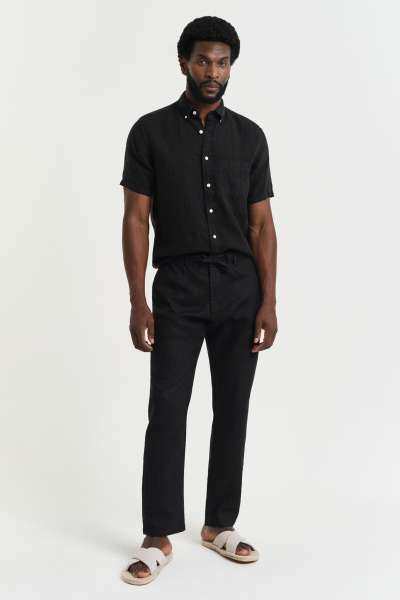 NADRÁG GANT RELAXED LINEN DS PANTS BLACK