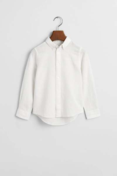 ING GANT COTTON LINEN BD LS SHIRT WHITE