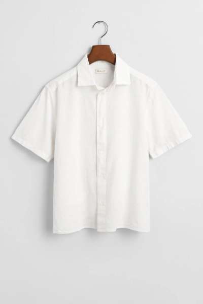 ING GANT COTTON LINEN SS SHIRT WHITE