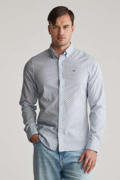 ING GANT LIM MICRO PRINT HIRT LIGHT BLUE