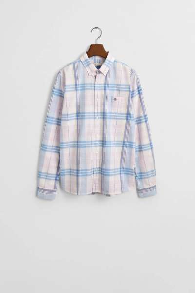 ING GANT CHECKED OXFORD BD LS SHIRT LIGHT PINK