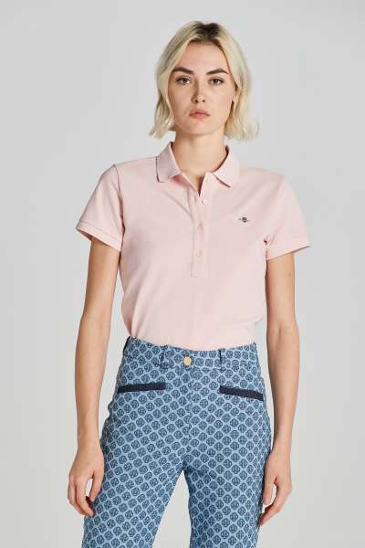 PÓLÓ GANT LIM HEILD CAP LEEVE PIQUE POLO FADED PINK