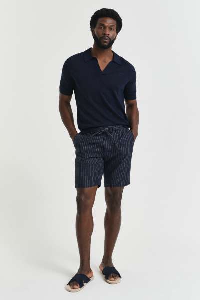 RÖVIDNADRÁG GANT REL LINEN PINSTRIPE DS SHORTS DARKENED NAVY