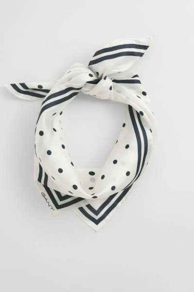 SÁL GANT DOT PRINT SILK SCARF EGGSHELL