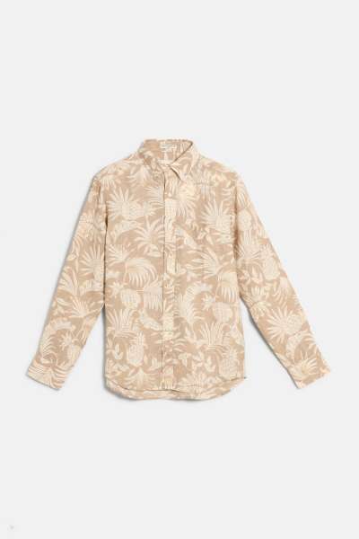 ING GANT REG BOTANICA PRINT INEN SHIRT DRY SAND