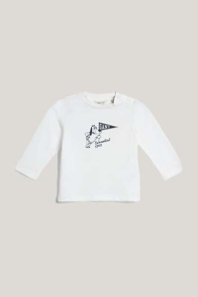 PÓLÓ GANT GRAPHIC LS T-SHIRT EGGSHELL