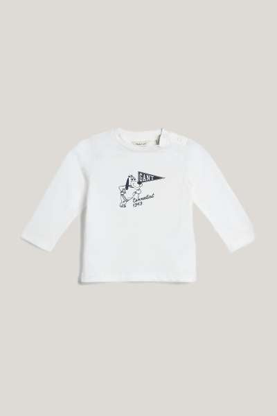 PÓLÓ GANT GRAPHIC LS T-SHIRT EGGSHELL
