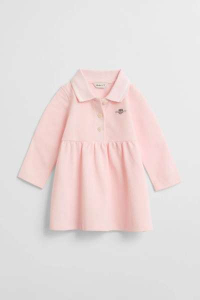 RUHA GANT SHIELD LS PIQUE RUGGER DRESS SALMON