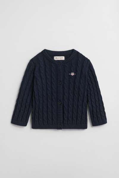 KARDIGÁN GANT SHIELD COTTON CABLE CARDIGAN EVENING BLUE