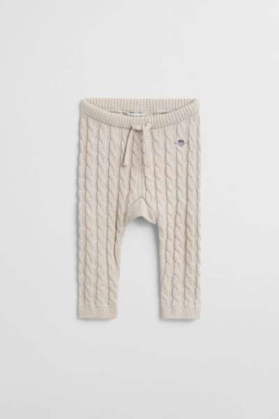 TRÉNINGNADRÁG GANT SHIELD COTTON CABLE LEGGINGS LIGHT BEIGE MELANGE