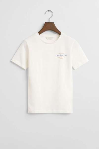 PÓLÓ GANT SPORTS CLUB GRAPHIC T-SHIRT EGGSHELL