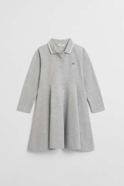 RUHA GANT PIQUE SPIN DRESS LIGHT GREY MELANGE