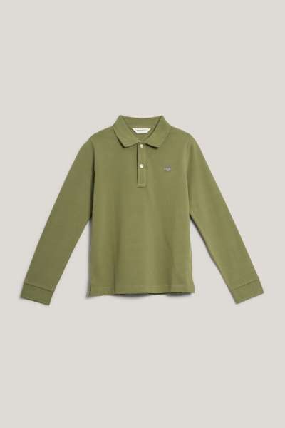 PÓLÓ GANT SHIELD LS PIQUE POLO WASHED OLIVE