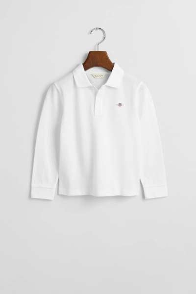 PÓLÓ GANT SHIELD LS PIQUE POLO WHITE