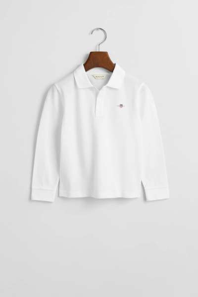 PÓLÓ GANT SHIELD LS PIQUE POLO WHITE