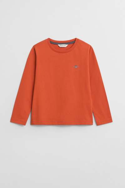 PÓLÓ GANT SHIELD LS T-SHIRT DEEP ORANGE
