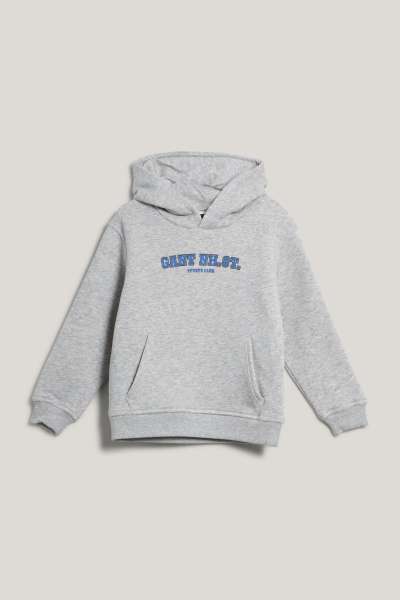 MELEGÍTŐFELSŐ GANT GRAPHIC SWEATSHIRT HOODIE LIGHT GREY MELANGE