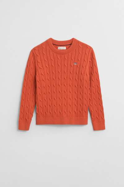 PULÓVER GANT COTTON CABLE SHIELD CREW DEEP ORANGE