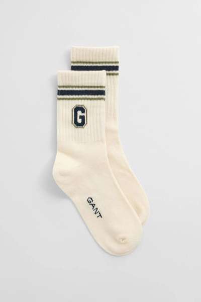 ZOKNI GANT GRAPHIC SOCKS IVORY WHITE