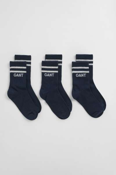 ZOKNI GANT SPORT SOCKS 3-PACK EVENING BLUE