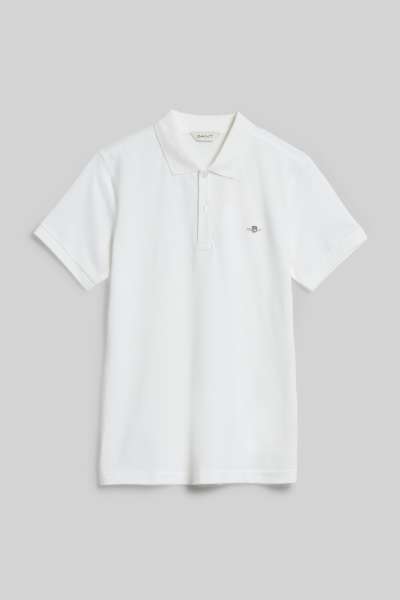 PÓLÓ GANT SHIELD SS PIQUE WHITE