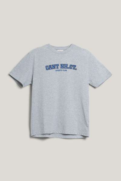 PÓLÓ GANT GRAPHIC SS T-SHIRT LIGHT GREY MELANGE