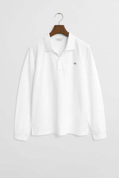 PÓLÓ GANT SHIELD LS PIQUE RUGGER WHITE