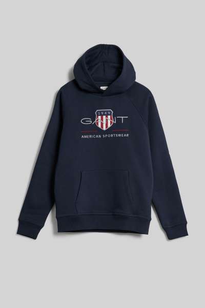 MELEGÍTŐFELSŐ GANT ARCHIVE SHIELD HOODIE EVENING BLUE