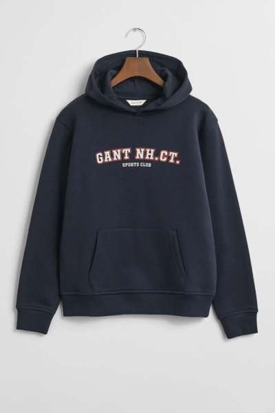 MELEGÍTŐFELSŐ GANT GRAPHIC SWEATSHIRT HOODIE EVENING BLUE