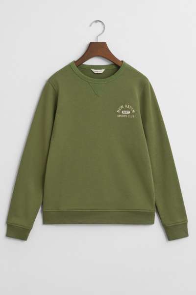 MELEGÍTŐFELSŐ GANT GRAPHIC C-NECK SWEAT WASHED OLIVE