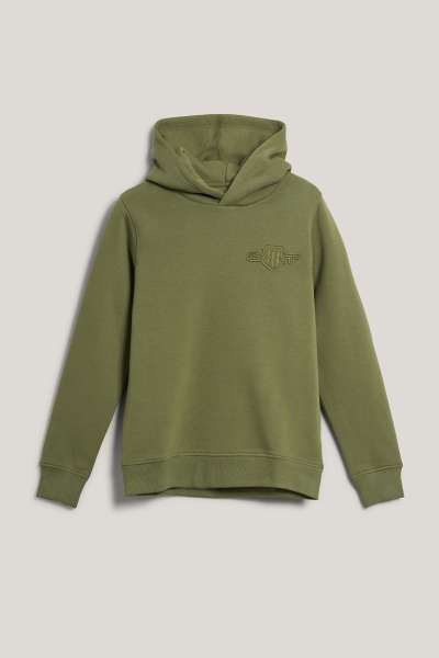 MELEGÍTŐFELSŐ GANT TONAL AS HOODIE WASHED OLIVE