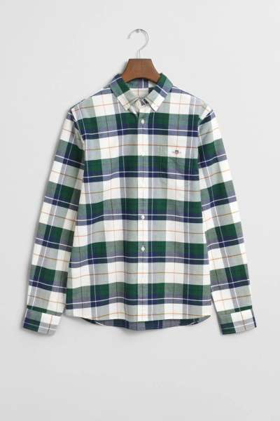 ING GANT OXFORD CHECKED SHIRT FOREST GREEN