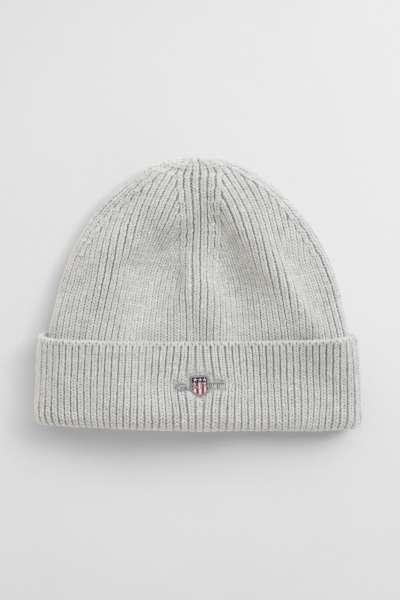 SAPKA 7-16 ÉVES GANT SHIELD COTTON BEANIE LIGHT GREY MELANGE