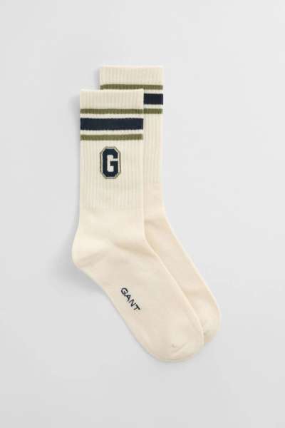 ZOKNI GANT GRAPHIC SOCKS IVORY WHITE