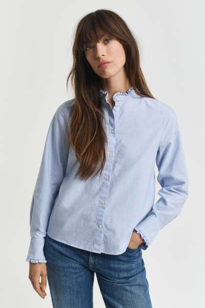 BLÚZ GANT REG CLASSIC OXFORD FRILL BLOUSE LIGHT BLUE