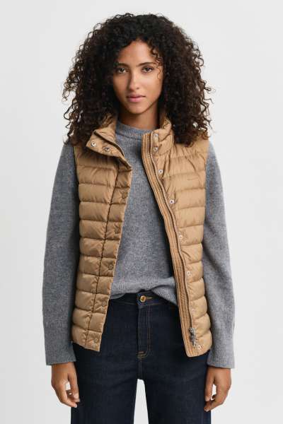 MELLÉNY GANT LIGHT DOWN VEST WARM KHAKI