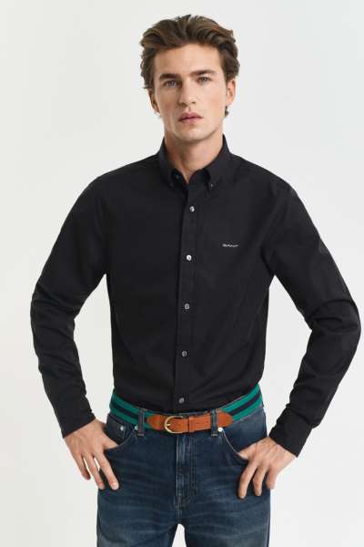 ING GANT LIM PINPOINT OXFORD HIRT BLACK