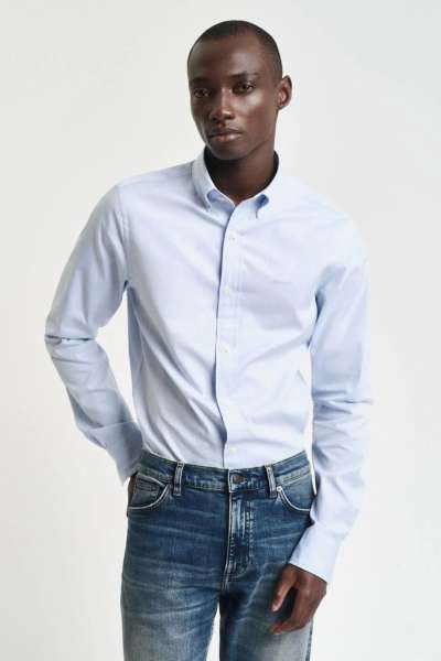 ING GANT LIM PINPOINT OXFORD HIRT LIGHT BLUE