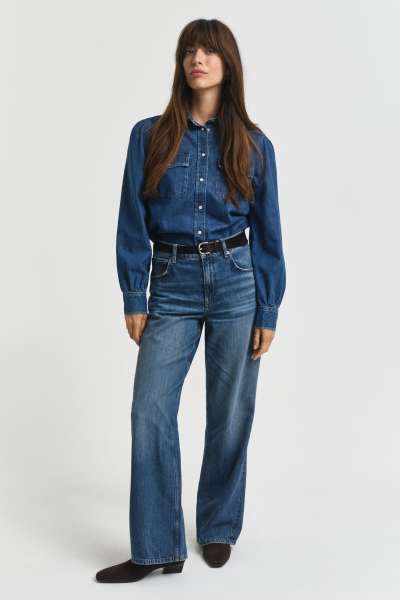 FARMER GANT RELAXED STRAIGHT JEANS MID BLUE BROKEN IN