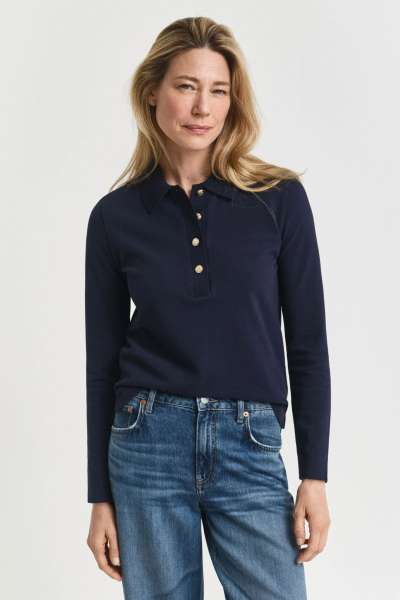 PÓLÓ GANT REG LS PIQUE POLO EVENING BLUE
