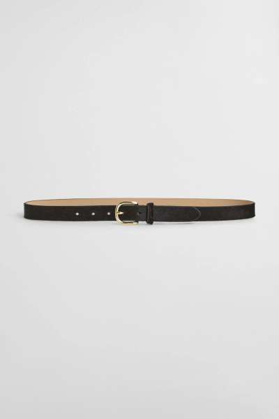ÖV GANT PONY HAIR LEATHER BELT DEEP BROWN